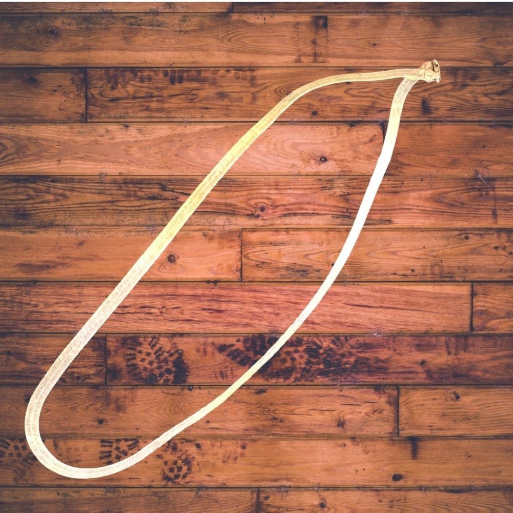 HCT Canada 925 Vermeil Gold Plated 30 inch Herringbone Necklace Vintage Jewelry